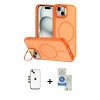 MARSİLYAN™- iPhone 14 Kılıf Çekirdek Klasik - Şeffaf Royal Nano Ekran Koruyucu + Shine Kamera Lens - GD