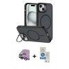 MARSİLYAN™- iPhone 14 Kılıf Çekirdek Klasik - Şeffaf Royal Nano Ekran Koruyucu + Raze Metal Kamera Lens - MR