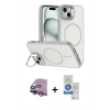 MARSİLYAN™- iPhone 14 Kılıf Çekirdek Klasik - Şeffaf Royal Nano Ekran Koruyucu + Raze Metal Kamera Lens - MR