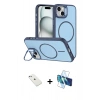 MARSİLYAN™- iPhone 14 Kılıf Çekirdek Klasik - Siyah 3D Antistatik Cam Ekran Koruyucu + Diamond Kamera Lens - SABE