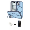MARSİLYAN™- iPhone 14 Kılıf Çekirdek Klasik - Siyah 3D Antistatik Hayalet Cam Ekran Koruyucu + Diamond Kamera Lens - KI