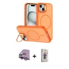 MARSİLYAN™- iPhone 14 Kılıf Çekirdek Klasik - Siyah Bilvis 3D Cam Ekran Koruyucu + Raze Metal Kamera Lens - MR