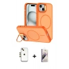 MARSİLYAN™- iPhone 14 Kılıf Çekirdek Klasik - Siyah Bilvis 3D Mat Cam Ekran Koruyucu + Shine Kamera Lens - GD