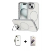 MARSİLYAN™- iPhone 14 Kılıf Çekirdek Klasik - Siyah Bilvis 3D Mat Cam Ekran Koruyucu + Shine Kamera Lens - GD
