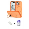 MARSİLYAN™- iPhone 14 Kılıf Çekirdek Klasik - Siyah Bilvis 5in1 3D Magic Cam Ekran Koruyucu + Diamond Kamera Lens - YL