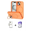 MARSİLYAN™- iPhone 14 Kılıf Çekirdek Klasik - Siyah Bilvis 5in1 3D Magic Cam Ekran Koruyucu + Shine Kamera Lens - GD
