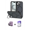 MARSİLYAN™- iPhone 14 Kılıf Çekirdek Klasik - Siyah Bilvis 5in1 3D Magic Cam Ekran Koruyucu + Raze Metal Kamera Lens - GS