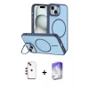 MARSİLYAN™- iPhone 14 Kılıf Çekirdek Klasik - Siyah Bilvis 5in1 3D Magic Cam Ekran Koruyucu + Shine Kamera Lens - KI