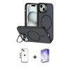 MARSİLYAN™- iPhone 14 Kılıf Çekirdek Klasik - Siyah Bilvis 5in1 3D Magic Cam Ekran Koruyucu + Shine Kamera Lens - GI