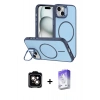MARSİLYAN™- iPhone 14 Kılıf Çekirdek Klasik - Siyah Bilvis 5in1 3D Magic Cam Ekran Koruyucu + PVD Metal Kamera Lens - TU