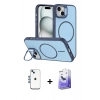 MARSİLYAN™- iPhone 14 Kılıf Çekirdek Klasik - Siyah Bilvis 5in1 5D Magic Hayalet Cam Ekran Koruyucu + Shine Kamera Lens - MI