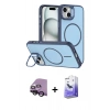 MARSİLYAN™- iPhone 14 Kılıf Çekirdek Klasik - Siyah Bilvis 5in1 5D Magic Hayalet Cam Ekran Koruyucu + Raze Metal Kamera Lens - SH