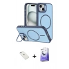 MARSİLYAN™- iPhone 14 Kılıf Çekirdek Klasik - Siyah Bilvis 5in1 5D Magic Hayalet Cam Ekran Koruyucu + Diamond Kamera Lens - SABE