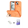 MARSİLYAN™- iPhone 14 Kılıf Çekirdek Klasik - Siyah Bilvis 5in1 5D Magic Hayalet Cam Ekran Koruyucu + Diamond Kamera Lens - YL