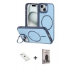 MARSİLYAN™- iPhone 14 Kılıf Çekirdek Klasik - Siyah Bilvis Hayalet Cam Ekran Koruyucu + Diamond Kamera Lens - PE