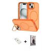 MARSİLYAN™- iPhone 14 Kılıf Çekirdek Klasik - Siyah Bilvis Hayalet Cam Ekran Koruyucu + Diamond Kamera Lens - PE