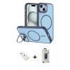 MARSİLYAN™- iPhone 14 Kılıf Çekirdek Klasik - Siyah Bilvis Hayalet Cam Ekran Koruyucu + Diamond Kamera Lens - PE