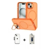 MARSİLYAN™- iPhone 14 Kılıf Çekirdek Klasik - Siyah Bilvis Hayalet Cam Ekran Koruyucu + Shine Kamera Lens - SH