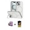MARSİLYAN™- iPhone 14 Kılıf Çekirdek Klasik - Siyah Buffer Cam Ekran Koruyucu + Mor Raze Metal Kamera Lens