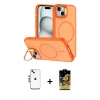 MARSİLYAN™- iPhone 14 Kılıf Çekirdek Klasik - Siyah Buffer Cam Ekran Koruyucu + Shine Kamera Lens - GS