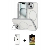 MARSİLYAN™- iPhone 14 Kılıf Çekirdek Klasik - Siyah Buffer Cam Ekran Koruyucu + Shine Kamera Lens - SH
