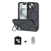 MARSİLYAN™- iPhone 14 Kılıf Çekirdek Klasik - Siyah Joko Magic 5D Cam + PVD Metal Kamera Lens - GS