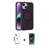 MARSİLYAN™- iPhone 14 Kılıf Çekirdek Modern Prime - Şeffaf 360 Full Body Arka Koruyucu + Shine Kamera Lens - MI