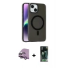 MARSİLYAN™- iPhone 14 Kılıf Çekirdek Modern Prime - Şeffaf 360 Full Body Arka Koruyucu + Raze Metal Kamera Lens - MR