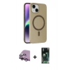 MARSİLYAN™- iPhone 14 Kılıf Çekirdek Modern Prime - Şeffaf 360 Full Body Arka Koruyucu + Raze Metal Kamera Lens - MR