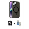 MARSİLYAN™- iPhone 14 Kılıf Çekirdek Modern Prime - Şeffaf Royal Nano Ekran Koruyucu + PVD Metal Kamera Lens - TU