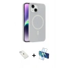 MARSİLYAN™- iPhone 14 Kılıf Çekirdek Modern Prime - Siyah 3D Antistatik Cam Ekran Koruyucu + Diamond Kamera Lens - SABE