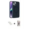 MARSİLYAN™- iPhone 14 Kılıf Çekirdek Modern Prime - Siyah Bilvis 3D Cam Ekran Koruyucu + Diamond Kamera Lens - SABE