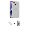 MARSİLYAN™- iPhone 14 Kılıf Çekirdek Modern Prime - Siyah Bilvis 3D Cam Ekran Koruyucu + Diamond Kamera Lens - SABE