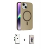 MARSİLYAN™- iPhone 14 Kılıf Çekirdek Modern Prime - Siyah Bilvis 3D Cam Ekran Koruyucu + Shine Kamera Lens - YL