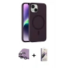 MARSİLYAN™- iPhone 14 Kılıf Çekirdek Modern Prime - Siyah Bilvis 3D Mat Cam Ekran Koruyucu + Raze Metal Kamera Lens - GS