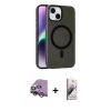 MARSİLYAN™- iPhone 14 Kılıf Çekirdek Modern Prime - Siyah Bilvis 3D Mat Cam Ekran Koruyucu + Raze Metal Kamera Lens - GS
