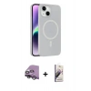 MARSİLYAN™- iPhone 14 Kılıf Çekirdek Modern Prime - Siyah Bilvis 3D Mat Cam Ekran Koruyucu + Raze Metal Kamera Lens - GS