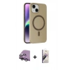 MARSİLYAN™- iPhone 14 Kılıf Çekirdek Modern Prime - Siyah Bilvis 3D Mat Cam Ekran Koruyucu + Raze Metal Kamera Lens - GS