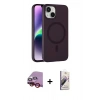 MARSİLYAN™- iPhone 14 Kılıf Çekirdek Modern Prime - Siyah Bilvis 3D Mat Cam Ekran Koruyucu + Raze Metal Kamera Lens - KI