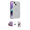 MARSİLYAN™- iPhone 14 Kılıf Çekirdek Modern Prime - Siyah Bilvis 3D Mat Cam Ekran Koruyucu + Raze Metal Kamera Lens - KI