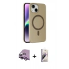 MARSİLYAN™- iPhone 14 Kılıf Çekirdek Modern Prime - Siyah Bilvis 3D Mat Cam Ekran Koruyucu + Raze Metal Kamera Lens - MR