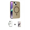 MARSİLYAN™- iPhone 14 Kılıf Çekirdek Modern Prime - Siyah Bilvis 3D Mat Cam Ekran Koruyucu + Shine Kamera Lens - YL