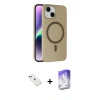MARSİLYAN™- iPhone 14 Kılıf Çekirdek Modern Prime - Siyah Bilvis 5in1 3D Magic Cam Ekran Koruyucu + Diamond Kamera Lens - KI