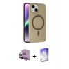 MARSİLYAN™- iPhone 14 Kılıf Çekirdek Modern Prime - Siyah Bilvis 5in1 3D Magic Cam Ekran Koruyucu + Raze Metal Kamera Lens - MR