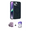MARSİLYAN™- iPhone 14 Kılıf Çekirdek Modern Prime - Siyah Bilvis 5in1 3D Magic Cam Ekran Koruyucu + Raze Metal Kamera Lens - MR