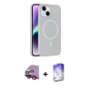 MARSİLYAN™- iPhone 14 Kılıf Çekirdek Modern Prime - Siyah Bilvis 5in1 3D Magic Cam Ekran Koruyucu + Raze Metal Kamera Lens - KI