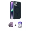 MARSİLYAN™- iPhone 14 Kılıf Çekirdek Modern Prime - Siyah Bilvis 5in1 3D Magic Cam Ekran Koruyucu + Raze Metal Kamera Lens - SH