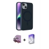 MARSİLYAN™- iPhone 14 Kılıf Çekirdek Modern Prime - Siyah Bilvis 5in1 3D Magic Cam Ekran Koruyucu + Raze Metal Kamera Lens - KI
