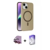 MARSİLYAN™- iPhone 14 Kılıf Çekirdek Modern Prime - Siyah Bilvis 5in1 3D Magic Cam Ekran Koruyucu + Raze Metal Kamera Lens - KI