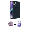 MARSİLYAN™- iPhone 14 Kılıf Çekirdek Modern Prime - Siyah Bilvis 5in1 5D Magic Hayalet Cam Ekran Koruyucu + Raze Metal Kamera Lens - MR